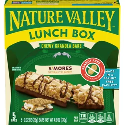 Nature Valley Peanut-Free Chewy Granola Bars, S'mores, Made in a Peanut Free Facility, 5 Bars, 4.6 oz