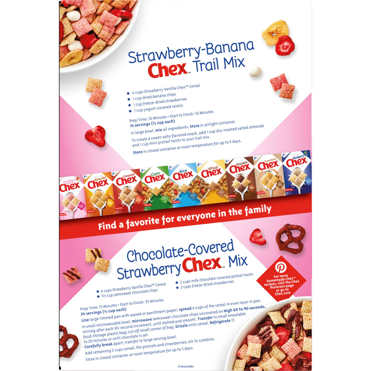 slide 2 of 8, Chex Strawberry Vanilla Chex Breakfast Cereal, 12.4 oz