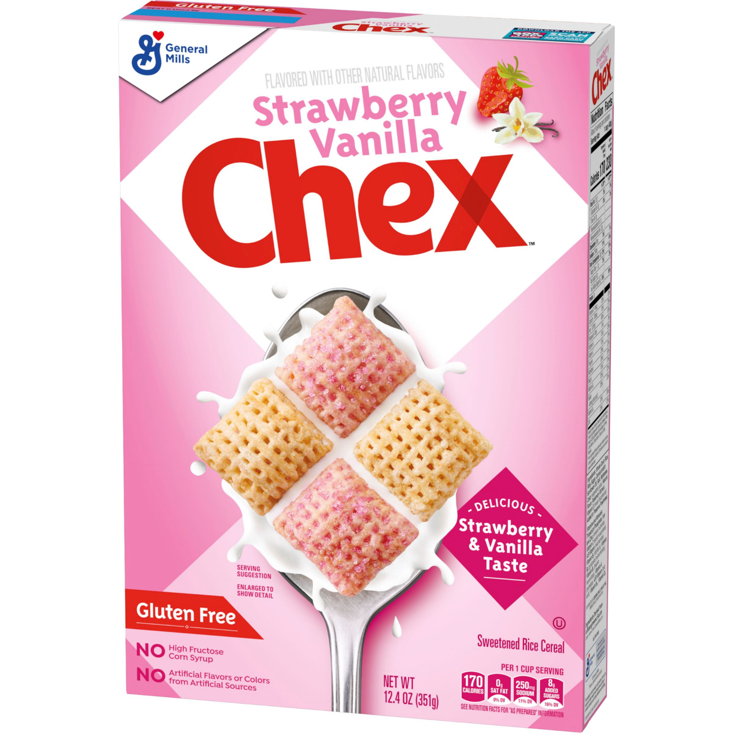 slide 7 of 8, Chex Strawberry Vanilla Chex Breakfast Cereal, 12.4 oz