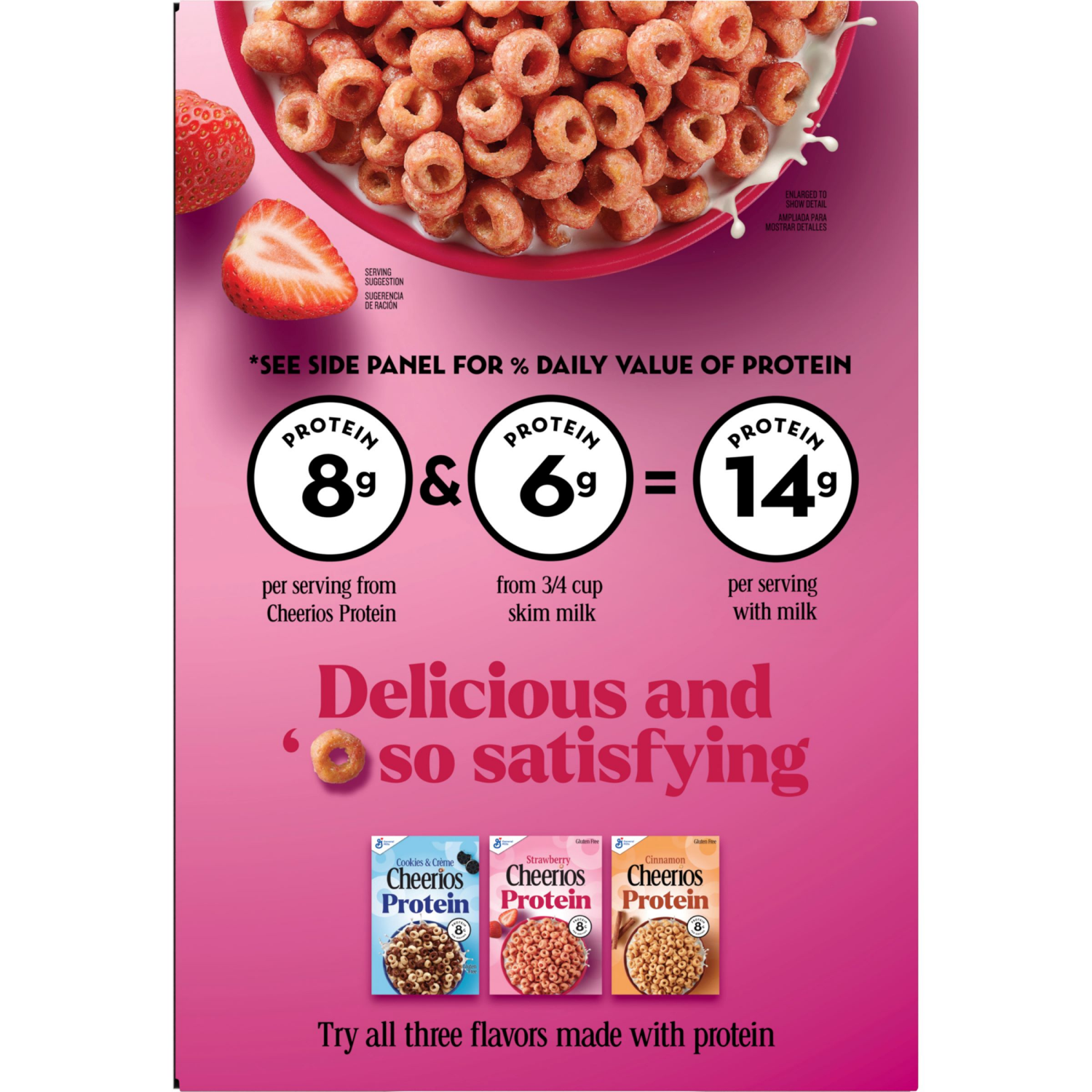 slide 2 of 7, Cheerios Protein Strawberry Large Size Breakfast Cereal - 11.2 oz, 11.2 oz