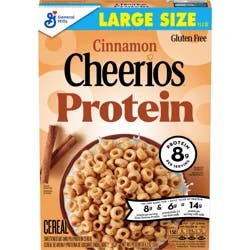 Cheerios Protein Cereal, Cinnamon, 8g Protein, Large Size, 11.2 oz