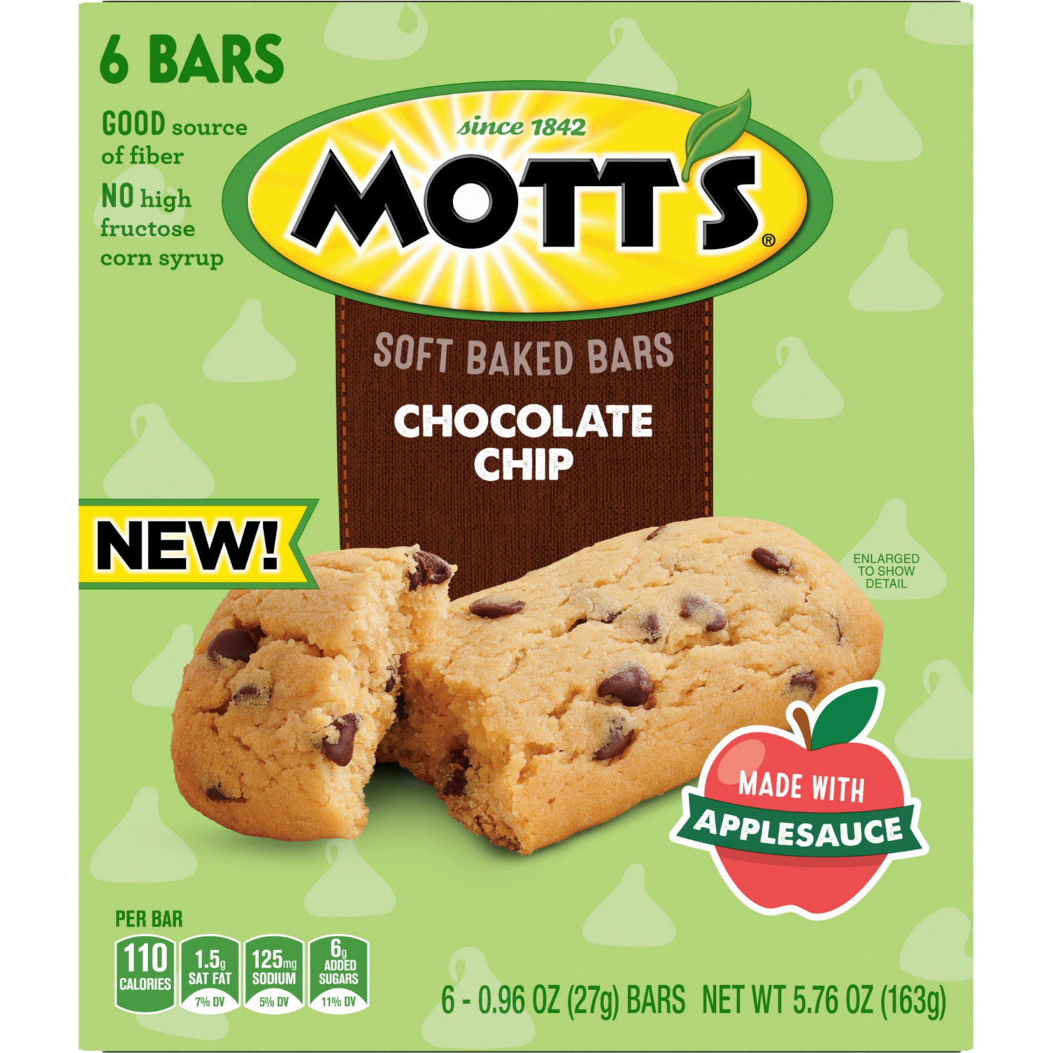 slide 2 of 6, Mott's Soft Baked Bars, Chocolate Chip, 6-0.96 Oz Bars, 5.76 oz