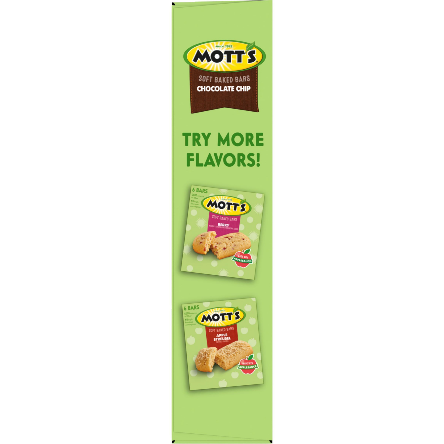 slide 3 of 6, Mott's Soft Baked Bars, Chocolate Chip, 6-0.96 Oz Bars, 5.76 oz