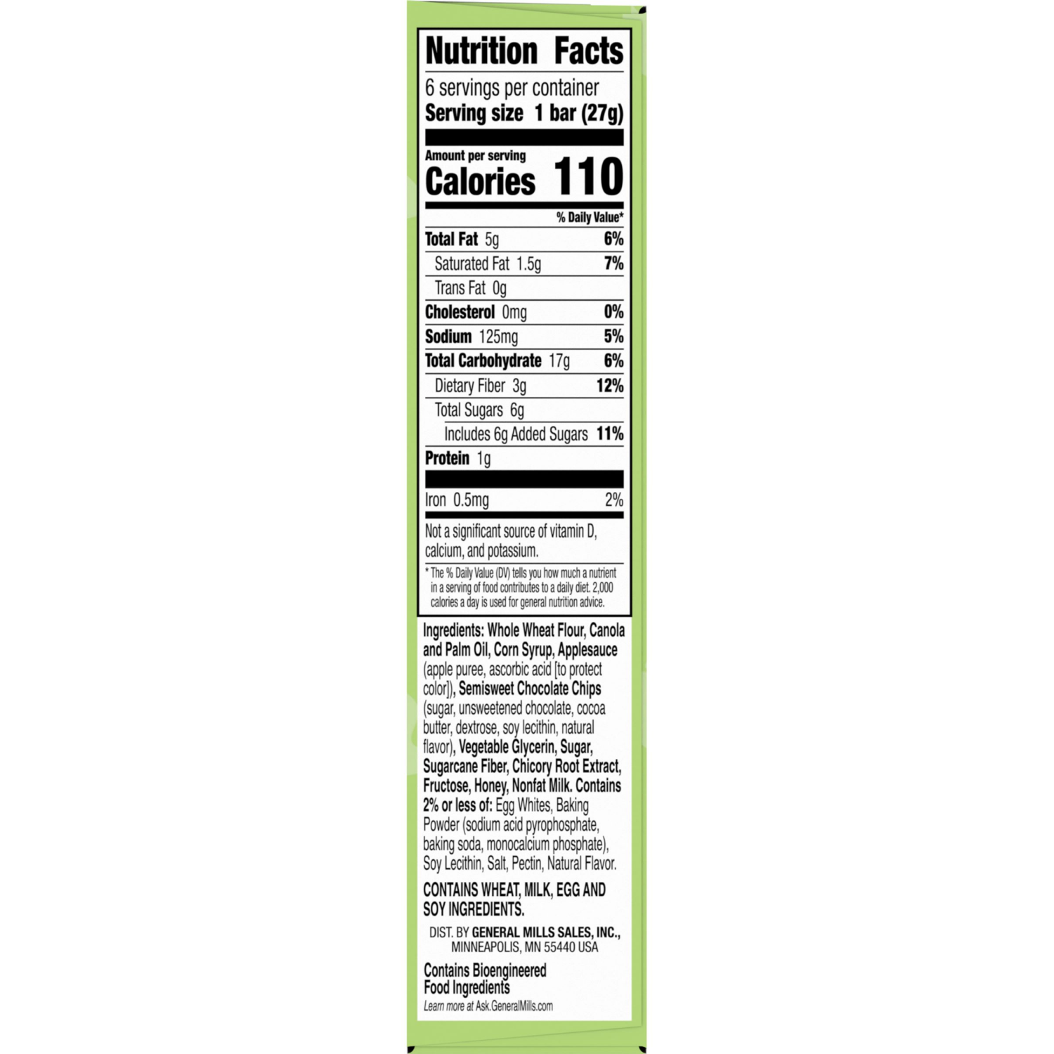 slide 4 of 6, Mott's Soft Baked Bars, Chocolate Chip, 6-0.96 Oz Bars, 5.76 oz