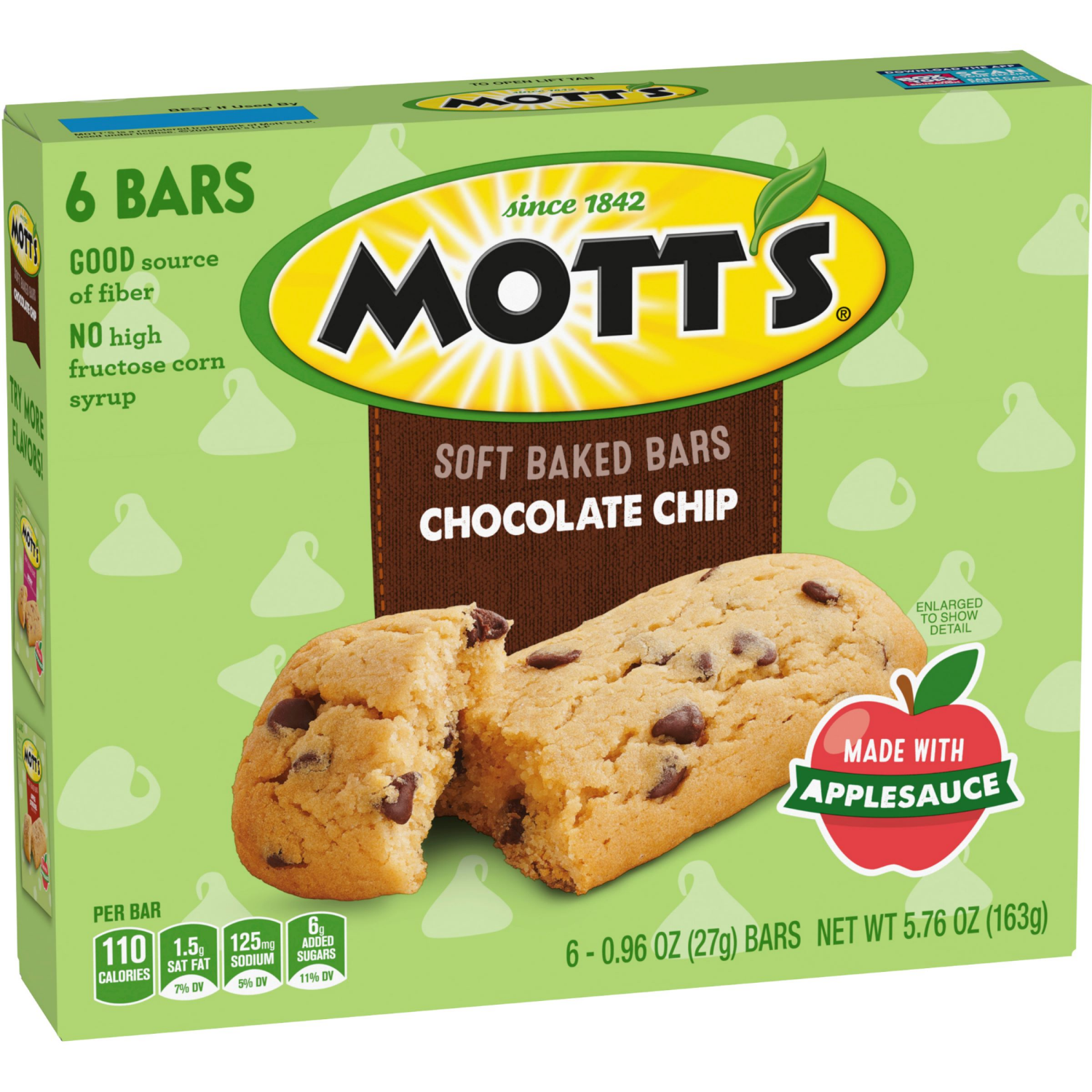 slide 5 of 6, Mott's Soft Baked Bars, Chocolate Chip, 6-0.96 Oz Bars, 5.76 oz