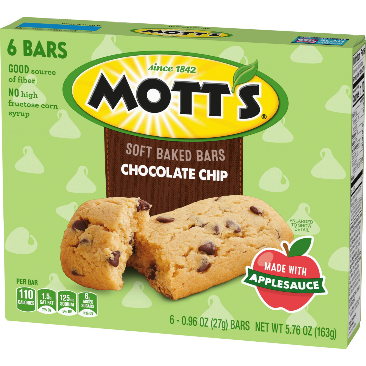 slide 6 of 6, Mott's Soft Baked Bars, Chocolate Chip, 6-0.96 Oz Bars, 5.76 oz