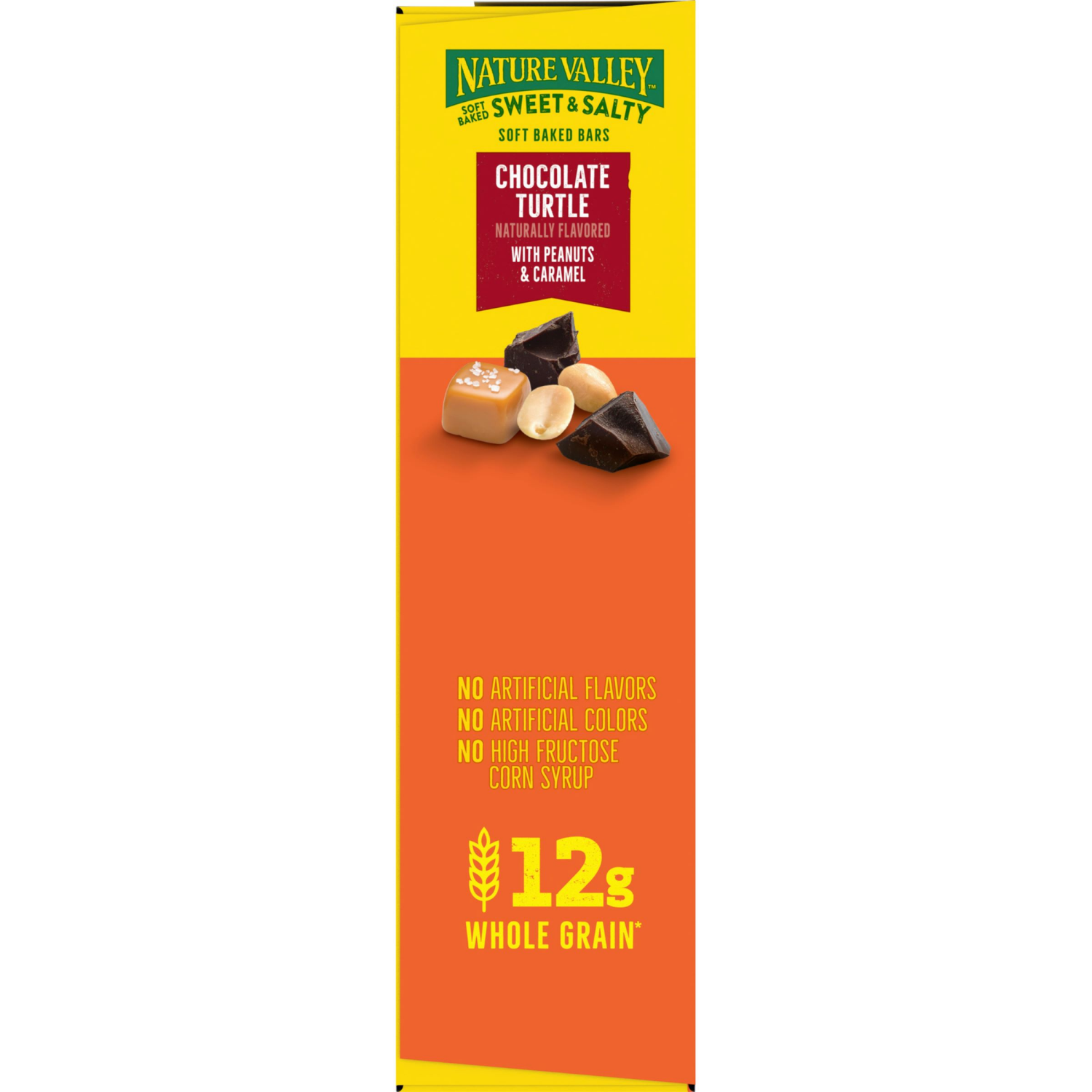 slide 3 of 4, Nature Valley Soft Baked Sweet and Salty Bars, Chocolate Turtle, Made with Whole Grain, 5 Bars, 6.2 oz, 5 ct