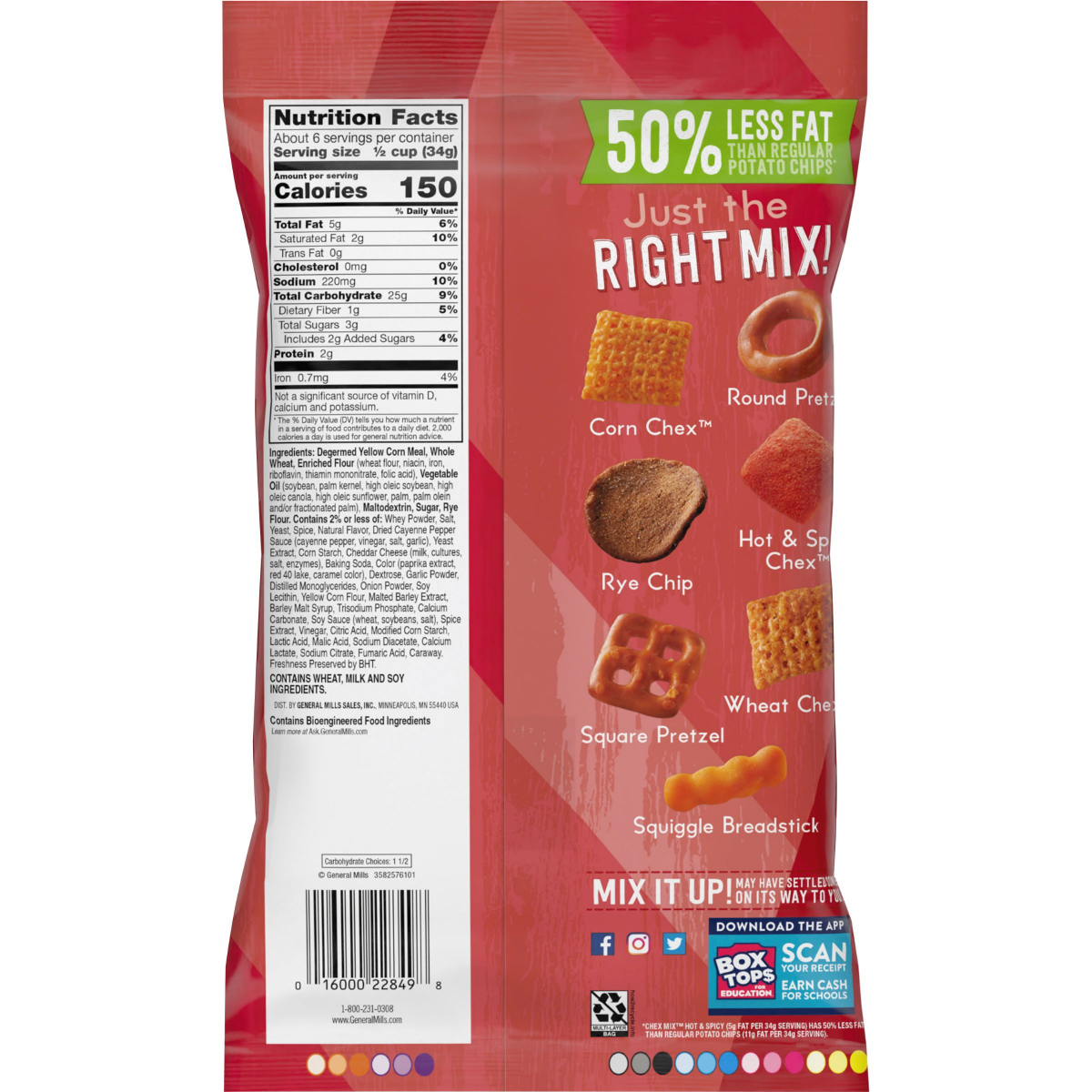 slide 2 of 2, Chex Mix Hot and Spicy Savory Snack Mix, Snacks, 8 oz, 8 oz