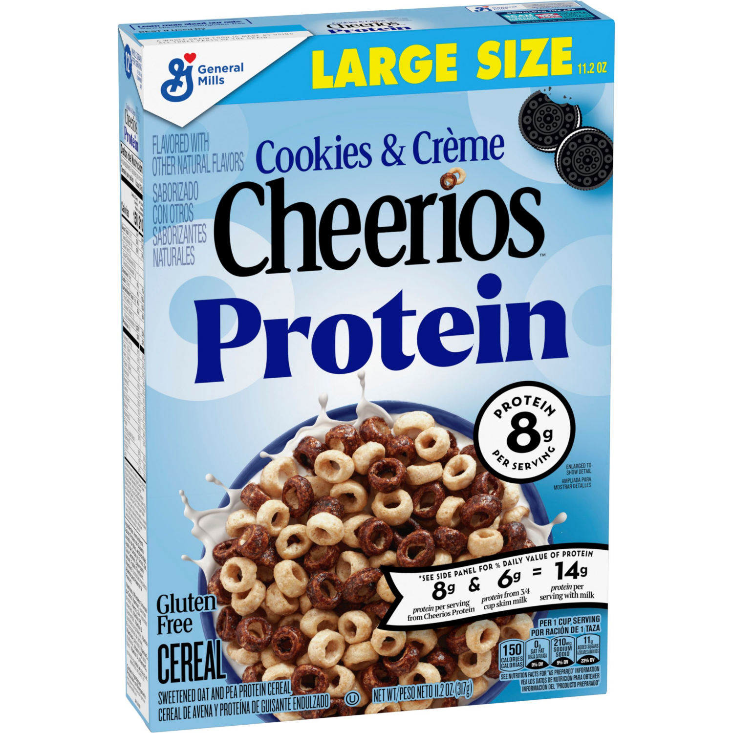 slide 2 of 7, General Mills Cookies and Crème Cheerios Protein Large Size Cereal, 11.2 oz