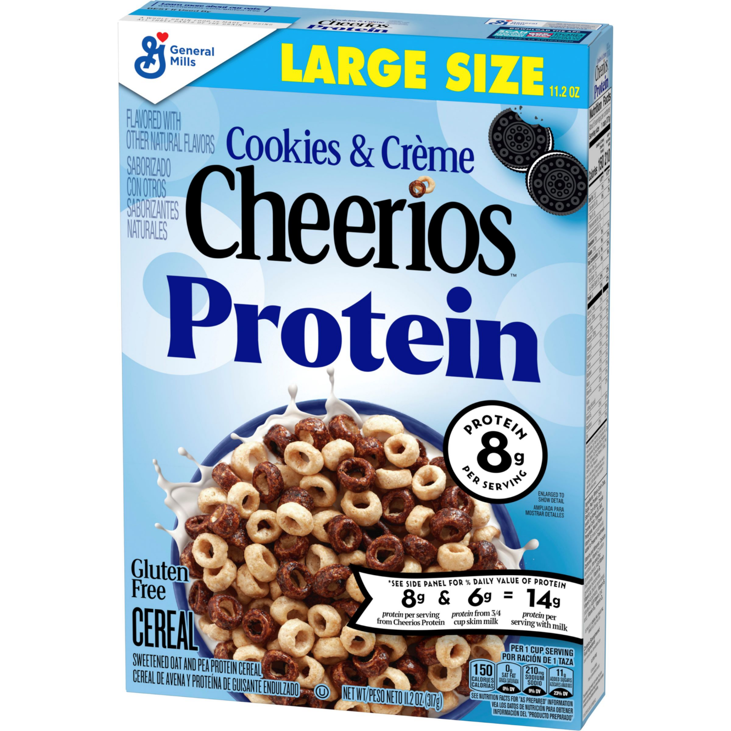 slide 6 of 7, General Mills Cookies and Crème Cheerios Protein Large Size Cereal, 11.2 oz