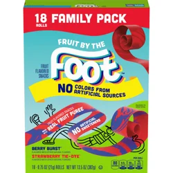 Fruit By The Foot Berry Burst & Strawberry Fruit Flavored Snacks - 18 ct