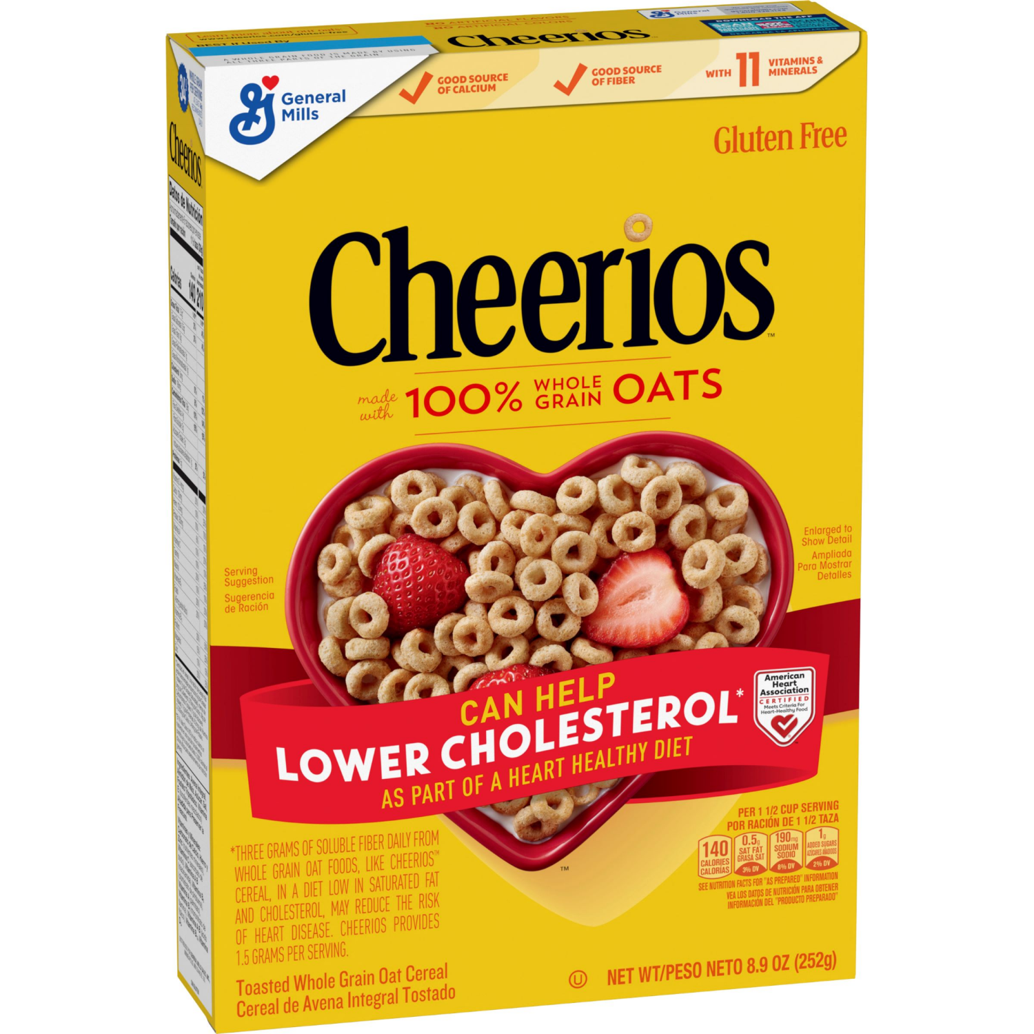 slide 6 of 8, Cheerios Cereal, Limited Edition Happy Heart Shapes, Heart Healthy Cereal with Whole Grain Oats, 8.9 oz, 8.9 oz