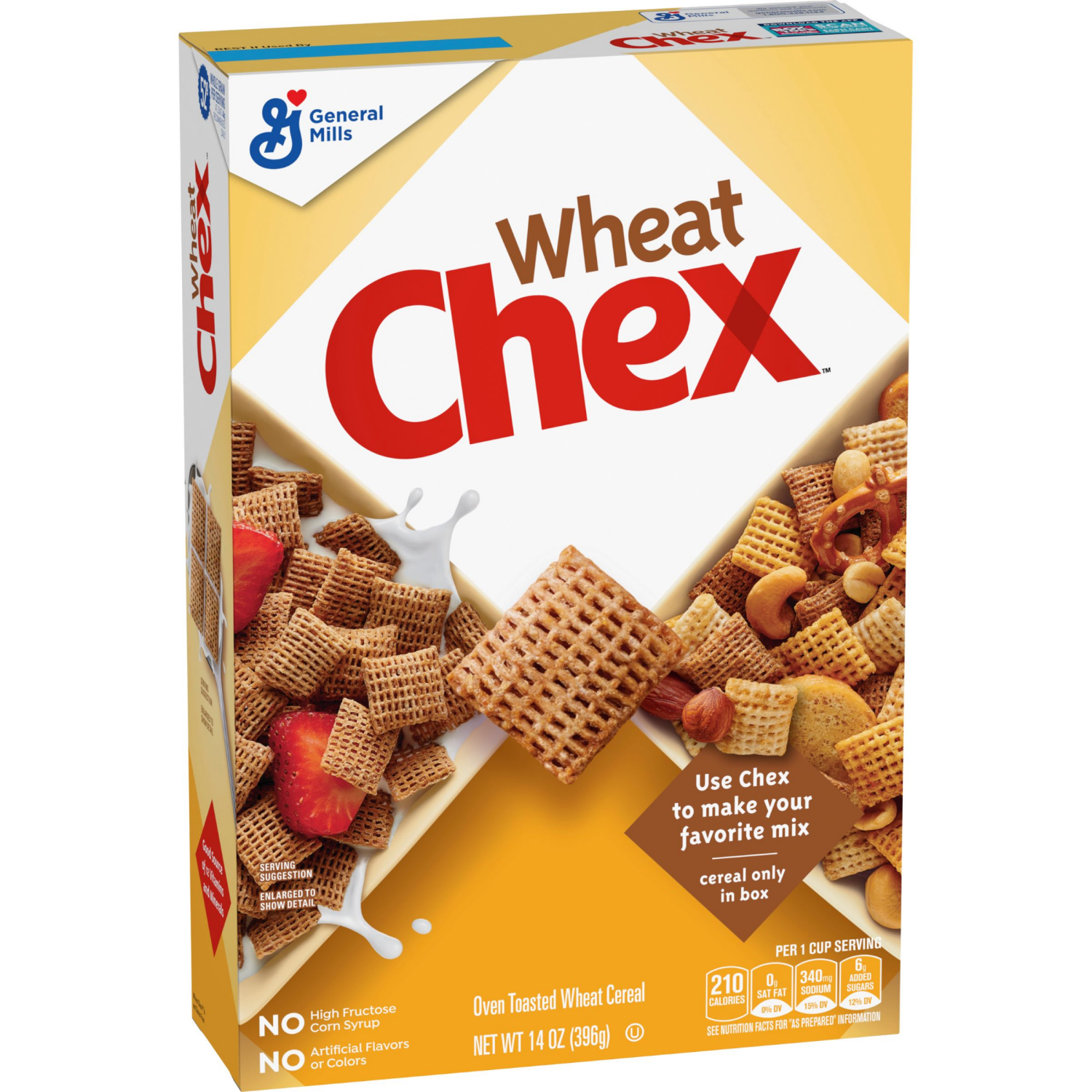 slide 6 of 8, Wheat Chex Breakfast Cereal, Homemade Chex Mix Ingredient, 14 oz, 14 oz