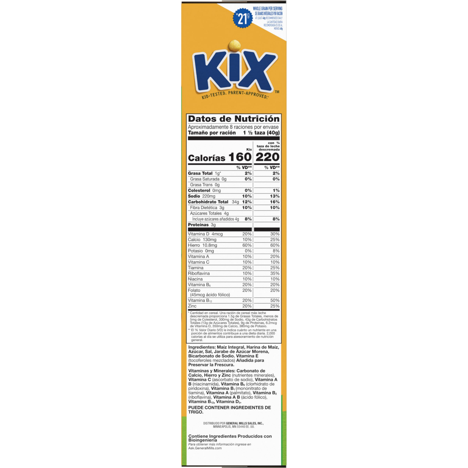 slide 3 of 6, Kix Whole Grain Breakfast Cereal, Crispy Corn Cereal Puffs, 12 oz, 12 oz