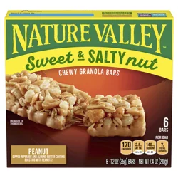 Nature Valley Sweet and Salty Nut Granola Bars, Peanut, 6 Bars, 7.2 oz
