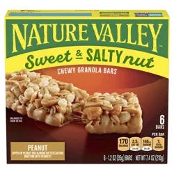 Nature Valley Sweet and Salty Nut Granola Bars, Peanut, 6 Bars, 7.2 oz
