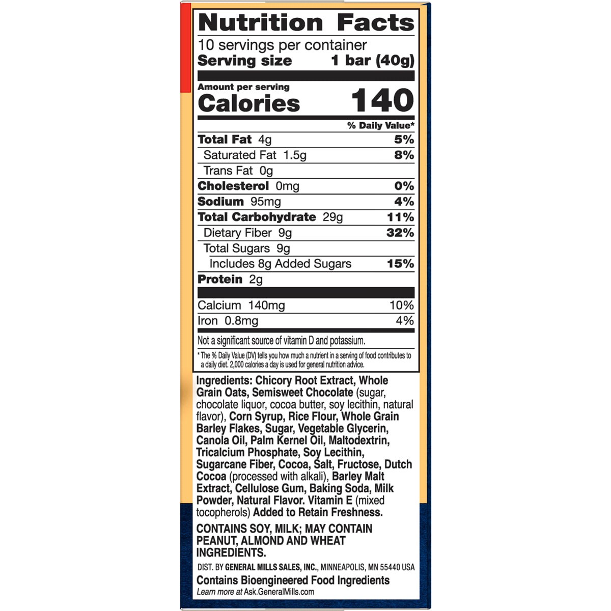 slide 4 of 5, Fiber One Chewy Bars, Oats & Chocolate, Fiber Snacks, 14.1 oz, 10 ct, 10 ct