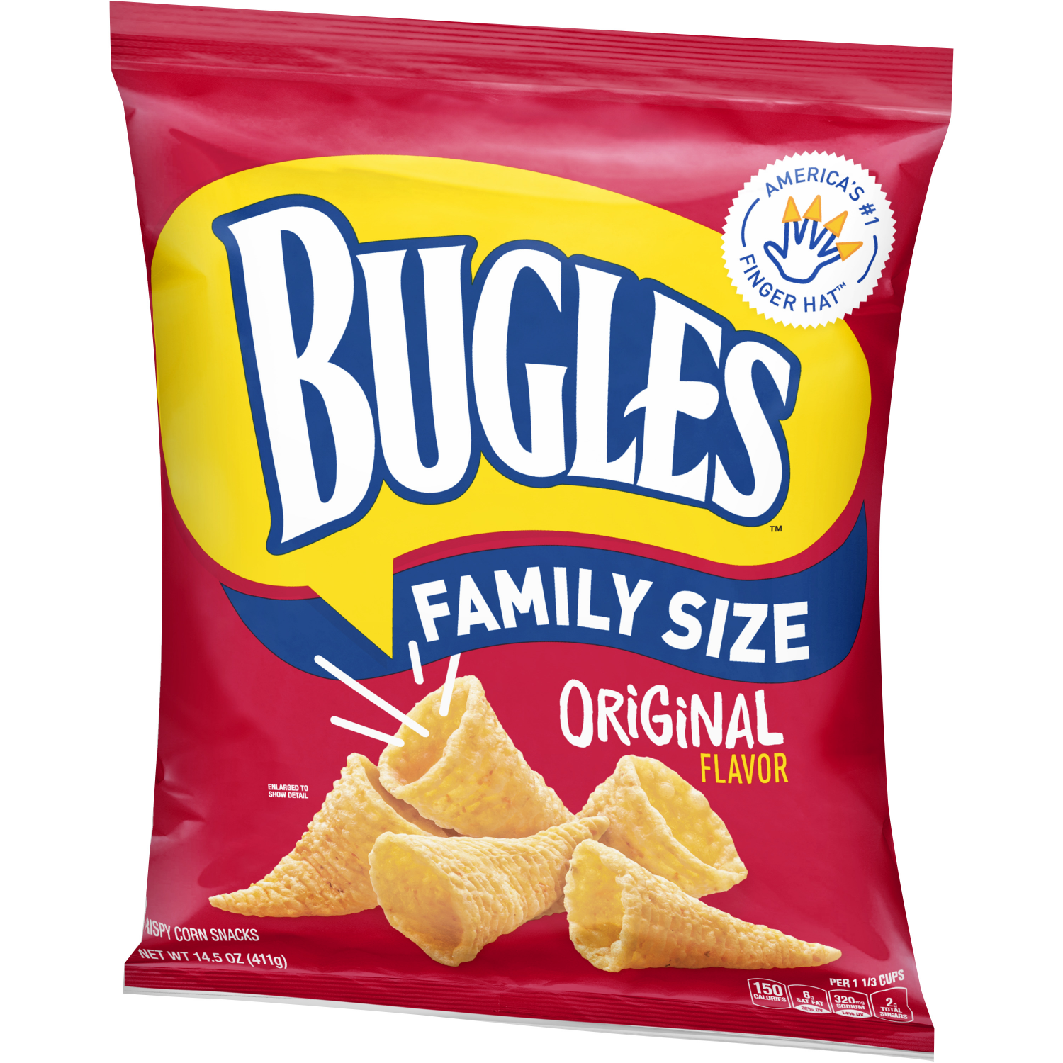 slide 6 of 7, Bugles Original Crispy Corn Snacks, Family Size, 14.5 oz, 14.5 oz