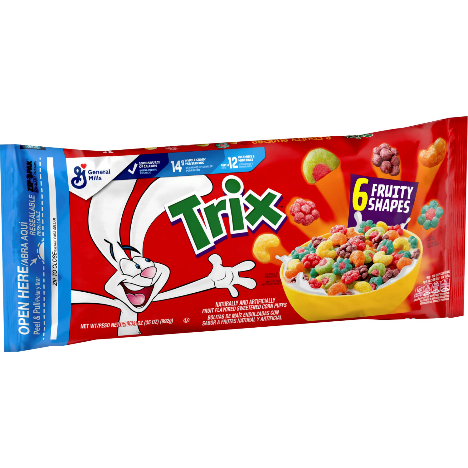 slide 6 of 8, Trix, Cereal, Fruit Flavored Corn Puffs, 35 oz, 35 oz