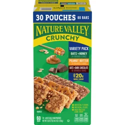 Nature Valley Crunchy Granola Bars Variety Pack, 30 Bars