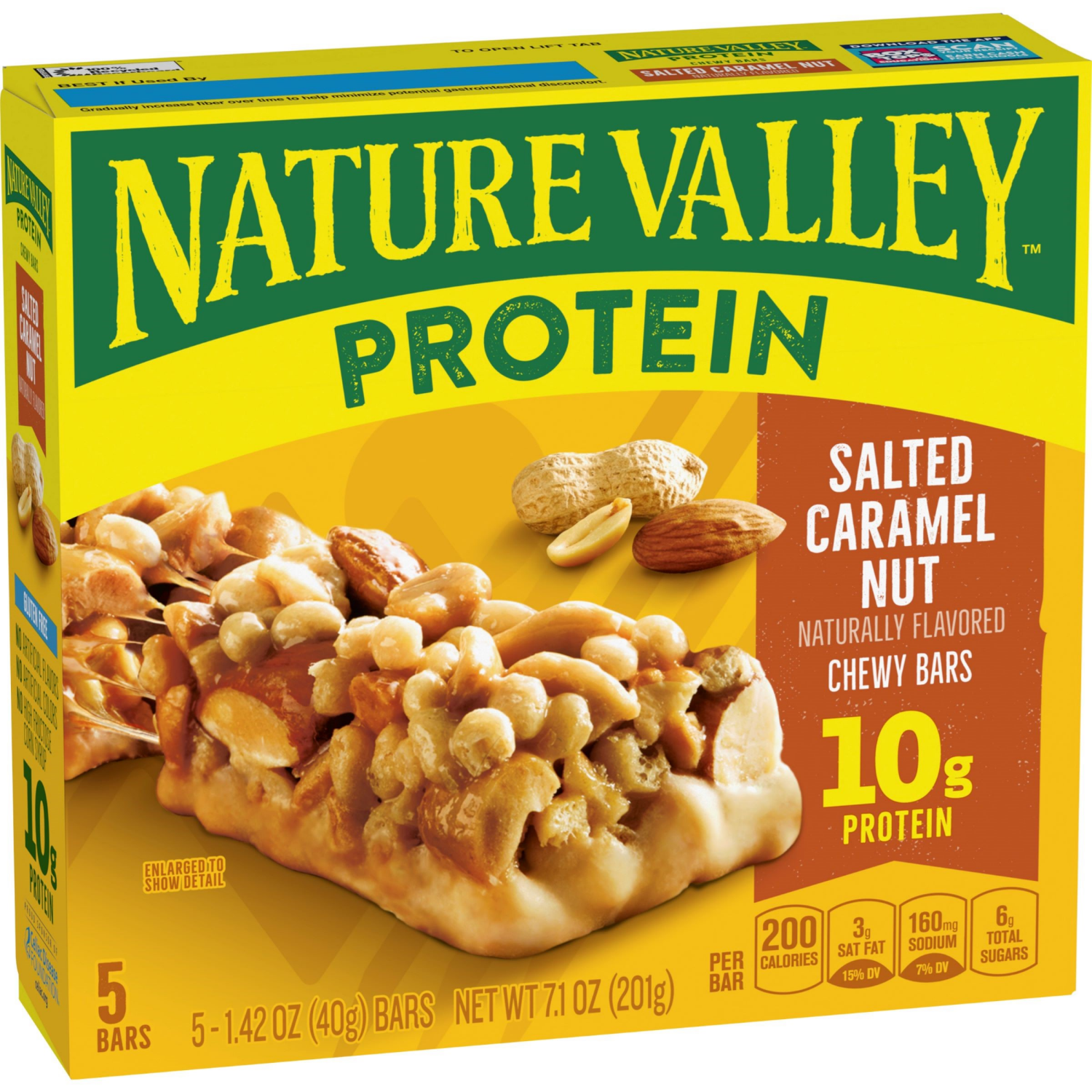 slide 5 of 6, Nature Valley Chewy Protein Granola Bars, Salted Caramel Nut, 5 Bars, 7.1 OZ, 5 ct