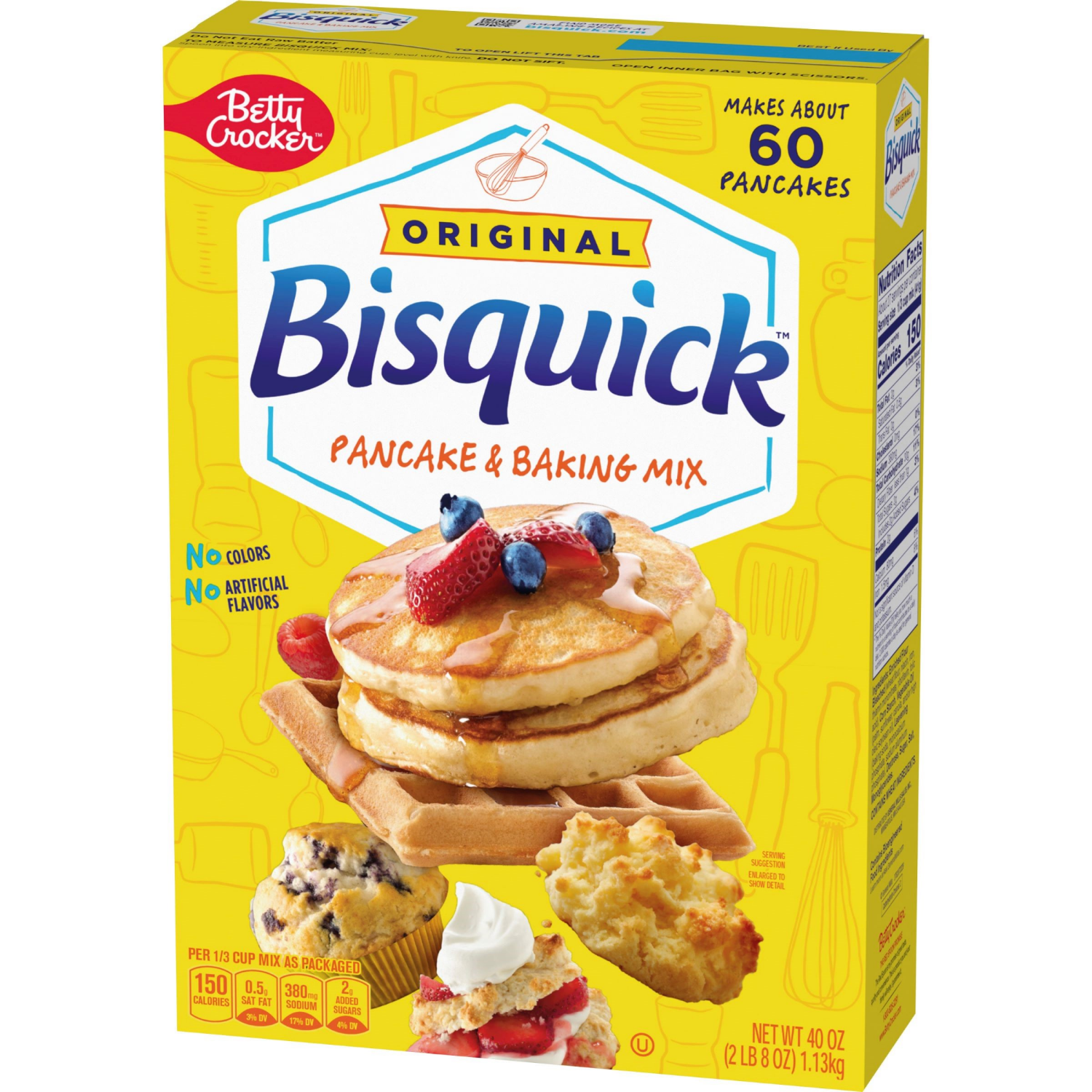 slide 6 of 6, Bisquick Betty Crocker Bisquick Pancake and Baking Mix, Original, Makes About 60 Pancakes, 40 oz, 40 oz