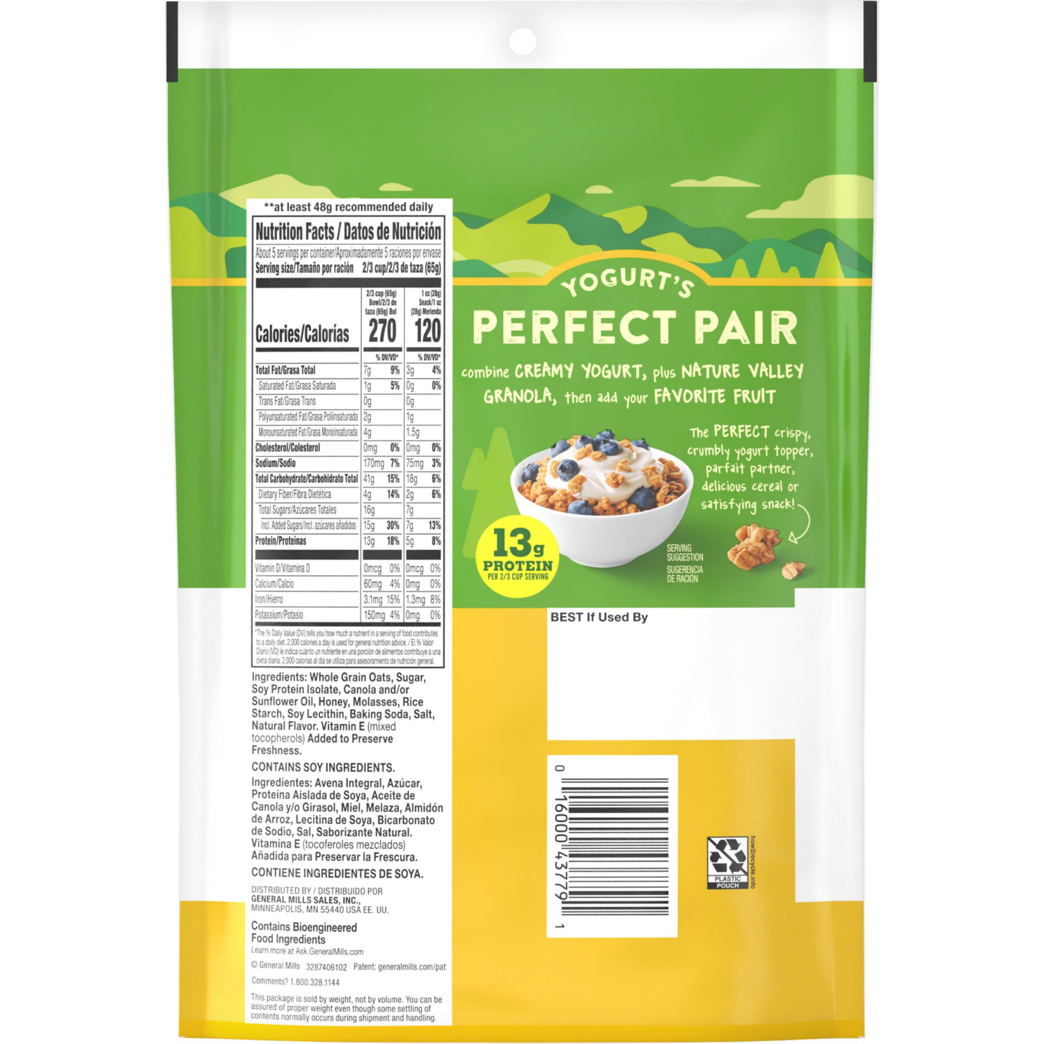 slide 2 of 6, Nature Valley Protein Granola, Oats and Honey, Resealable Bag- 11 oz, 11 oz
