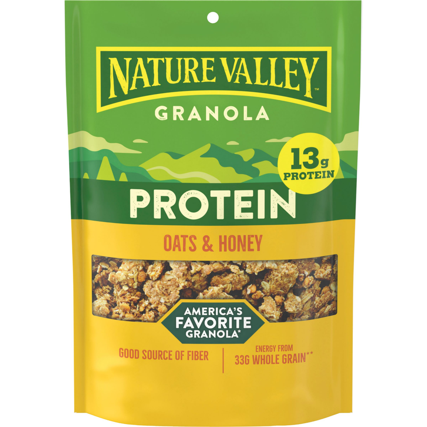 slide 1 of 6, Nature Valley Protein Granola, Oats and Honey, Resealable Bag- 11 oz, 11 oz