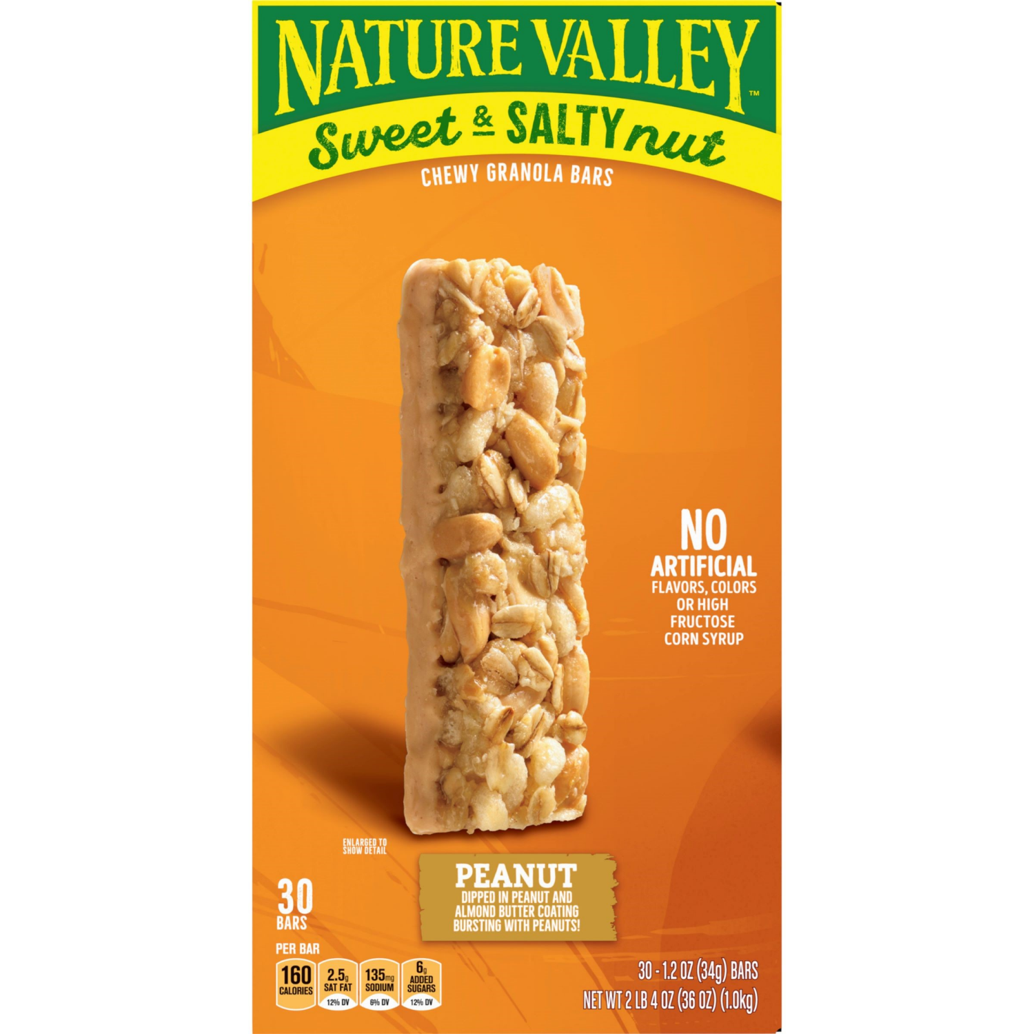 slide 2 of 3, Nature Valley Sweet and Salty Nut Peanut Granola Bars, 30 Bars, 30/1.2 oz