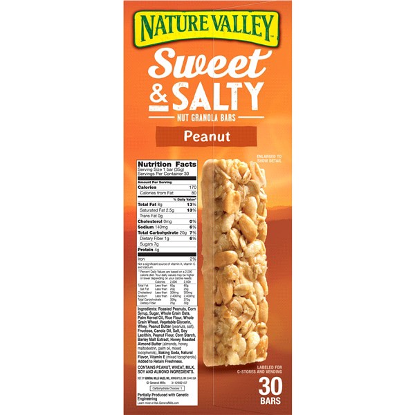 slide 2 of 5, Nature Valley Sweet and Salty Nut Peanut Granola Bars, 30 Bars, 37 oz