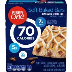 Fiber One 70 Calorie Soft-Baked Bars, Cinnamon Coffee Cake, 6 Bars, 5.34 oz