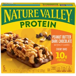 Nature Valley Chewy Granola Bars, Protein, Peanut Butter Dark Chocolate, 5 Bars, 7.1 OZ