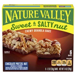 Nature Valley Granola Bars, Sweet and Salty Nut, Chocolate Pretzel, 6 Bars, 7.4 OZ