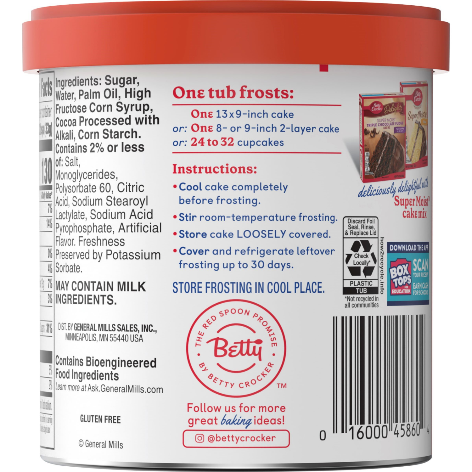 slide 2 of 3, Betty Crocker Rich & Creamy Gluten Free Dark Chocolate Frosting, 16 oz., 16 oz