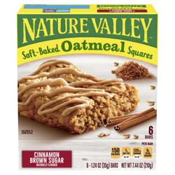 Nature Valley Soft-Baked Oatmeal Squares, Cinnamon Brown Sugar, 6 ct, 7.44 OZ