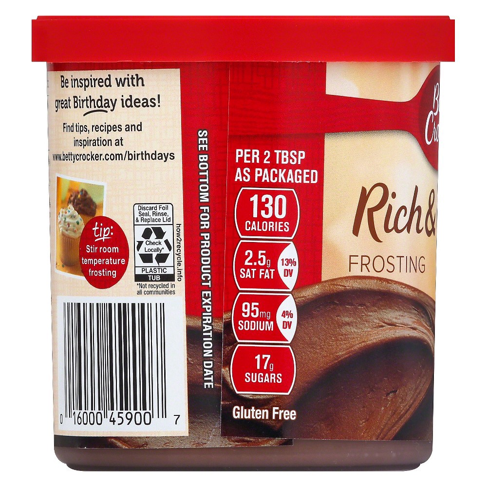 slide 3 of 4, Betty Crocker Rich and Creamy Milk Chocolate Frosting, Gluten Free, 16 oz, 16 oz