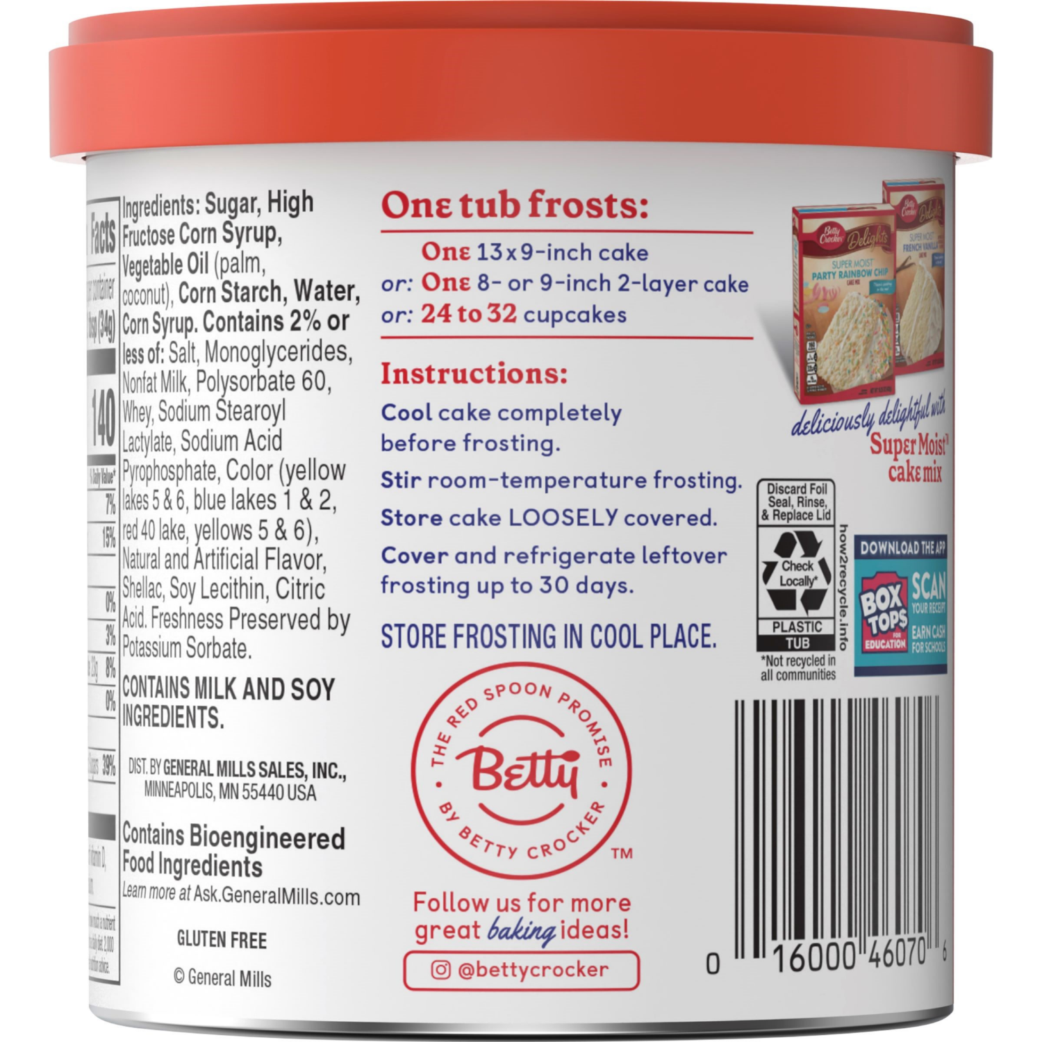 slide 2 of 2, Betty Crocker Gluten Free Rainbow Chip Frosting, 16 oz, 16 oz