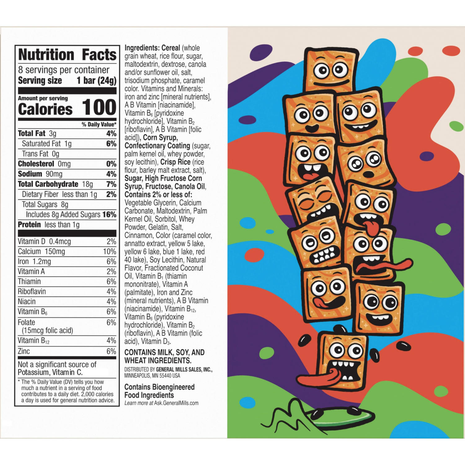 slide 2 of 6, Cinnamon Toast Crunch Breakfast Cereal Treat Bars, Snack Bars, 8 ct, 8 ct