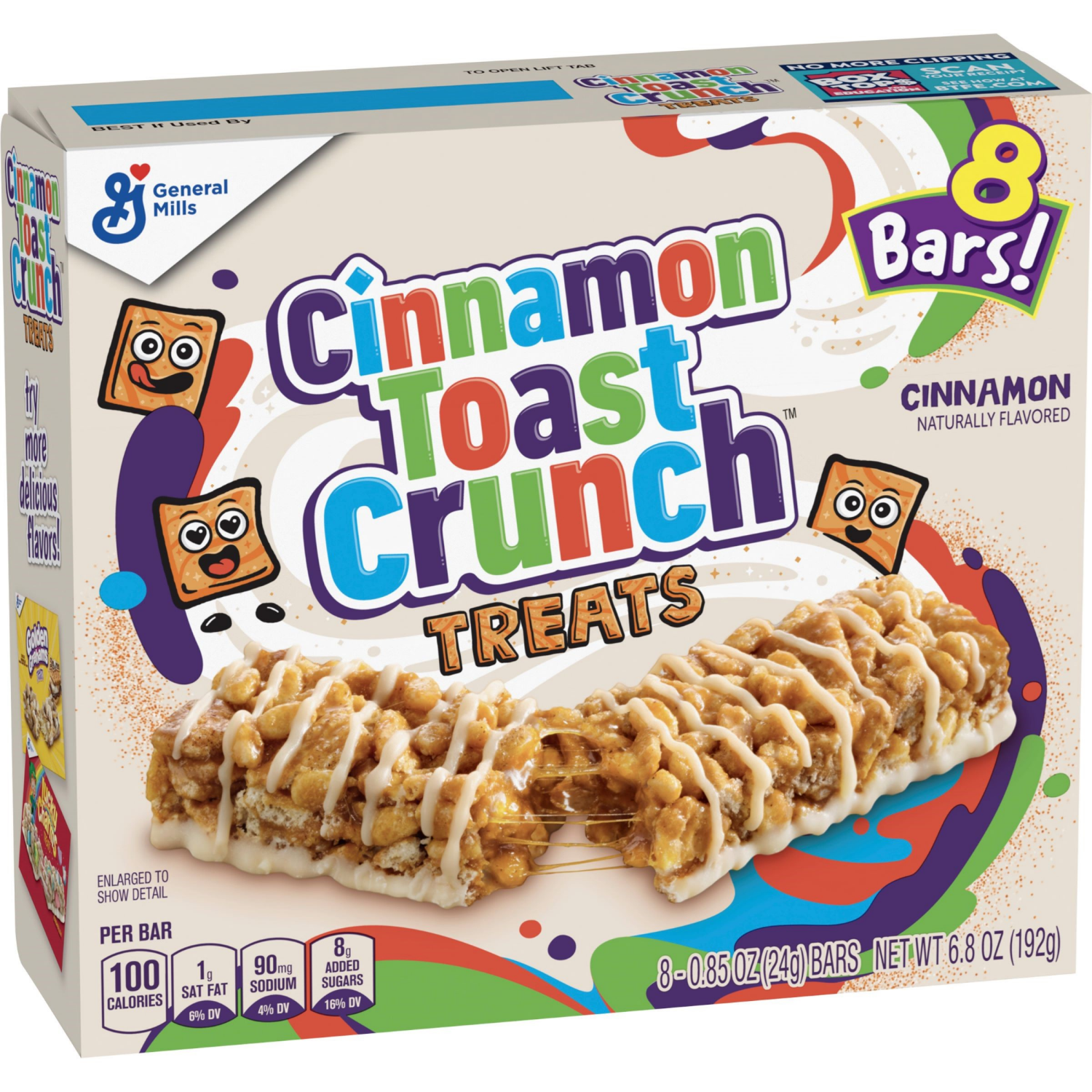 slide 5 of 6, Cinnamon Toast Crunch Breakfast Cereal Treat Bars, Snack Bars, 8 ct, 8 ct