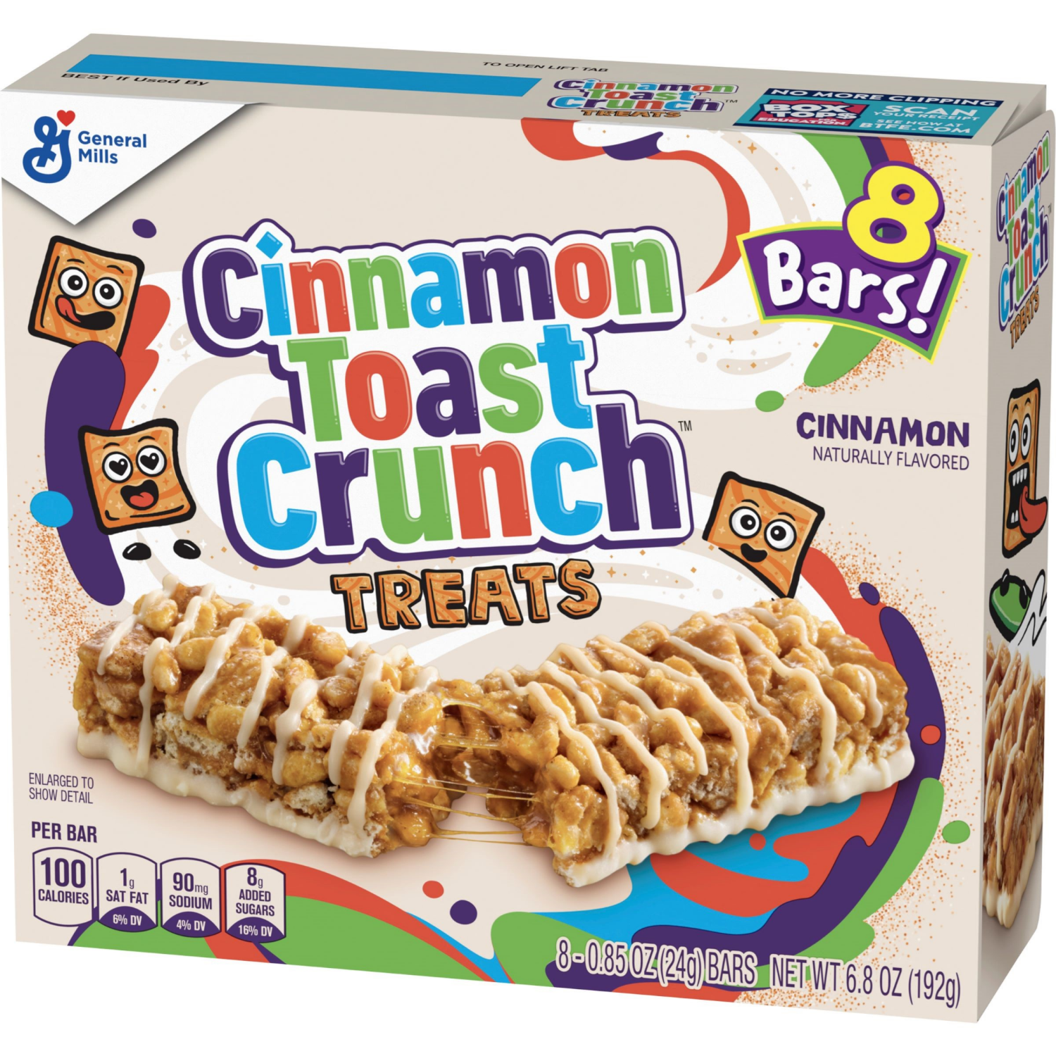 slide 6 of 6, Cinnamon Toast Crunch Breakfast Cereal Treat Bars, Snack Bars, 8 ct, 8 ct