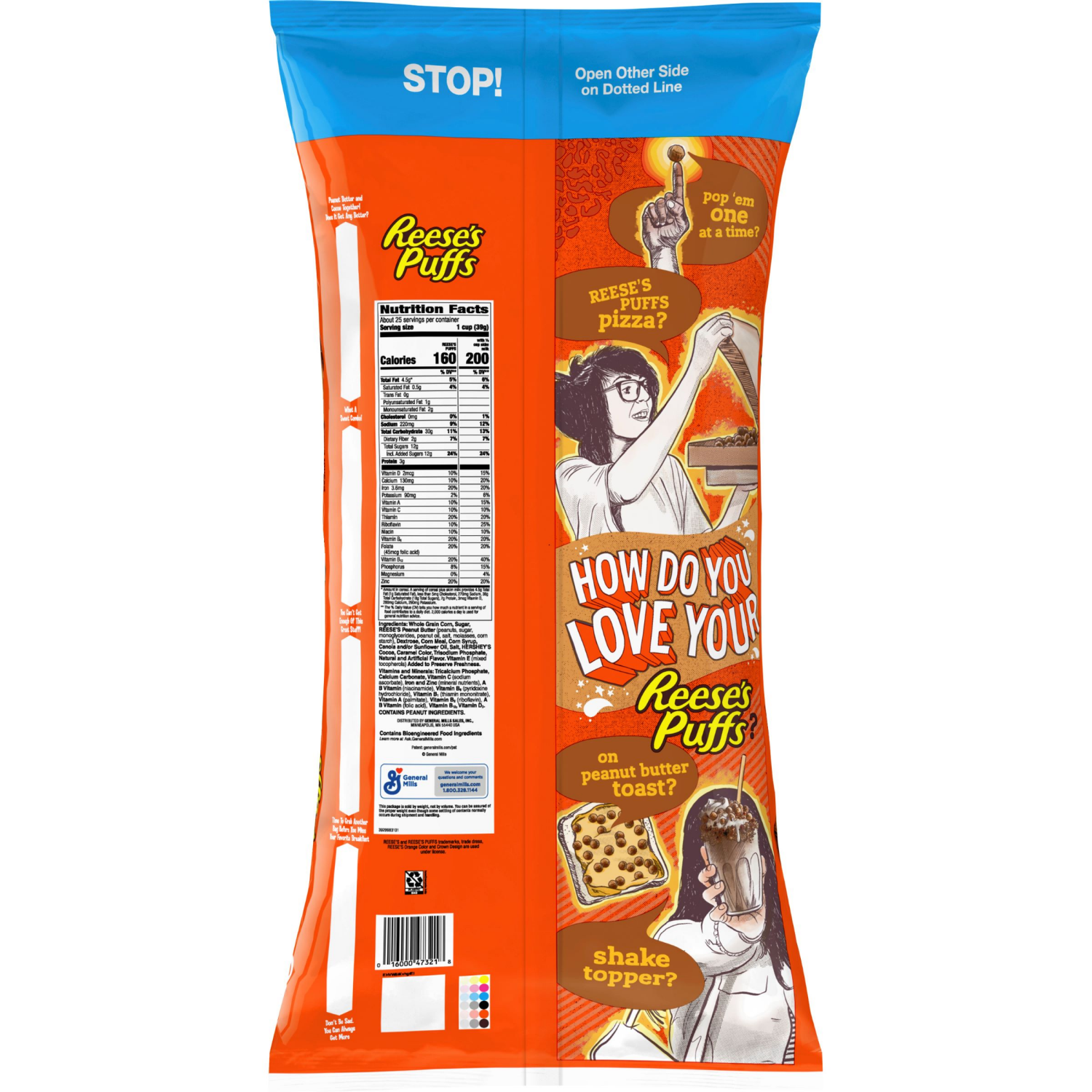 slide 2 of 4, Reese's Puffs REESE’S PUFFS Chocolatey Peanut Butter Cereal, Kid Breakfast Cereal, Value Bag, 35 oz, 35 oz