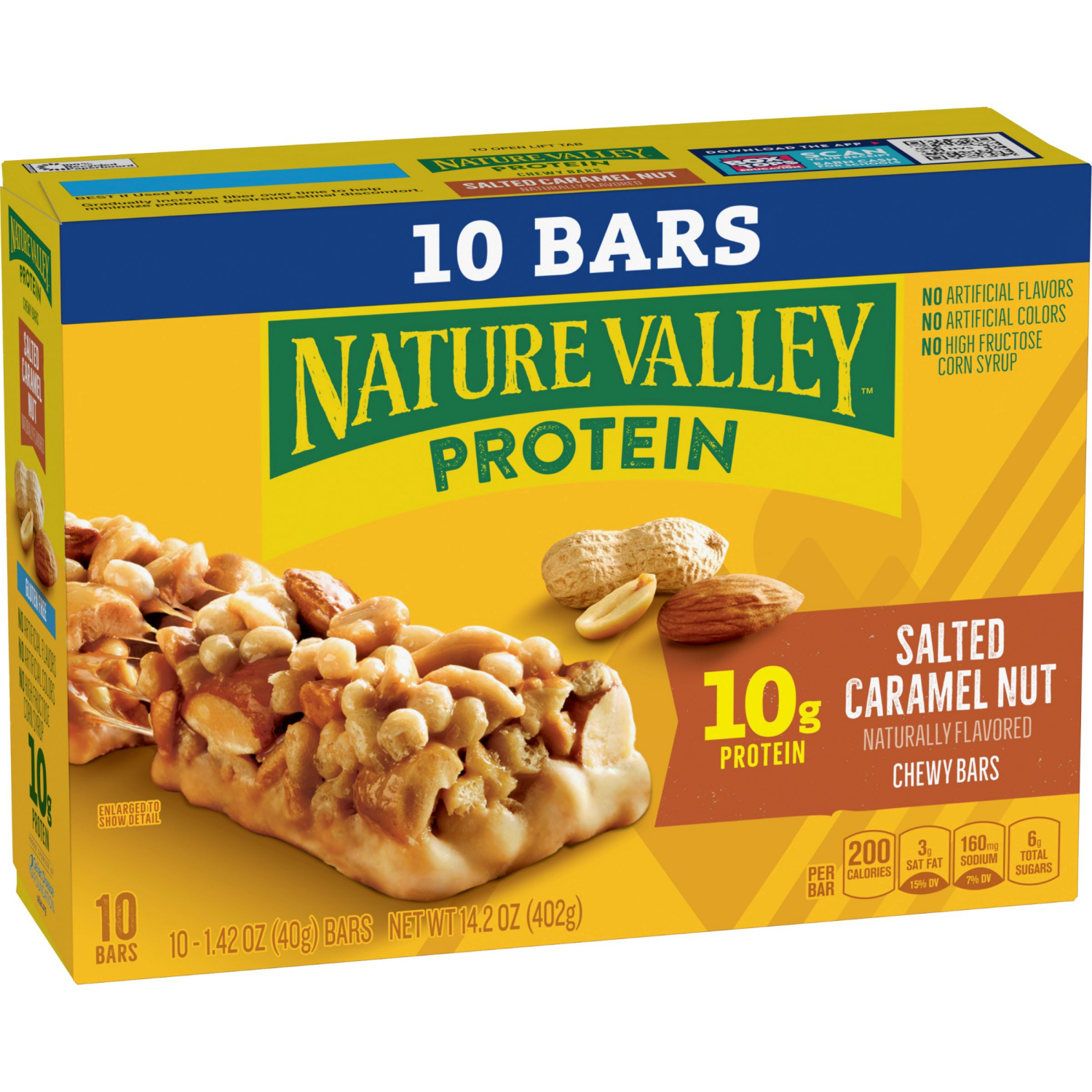 slide 5 of 7, Nature Valley Protein Granola Bars, Salted Caramel Nut, Snack Bars, 10 ct, 14.2 OZ, 10 ct
