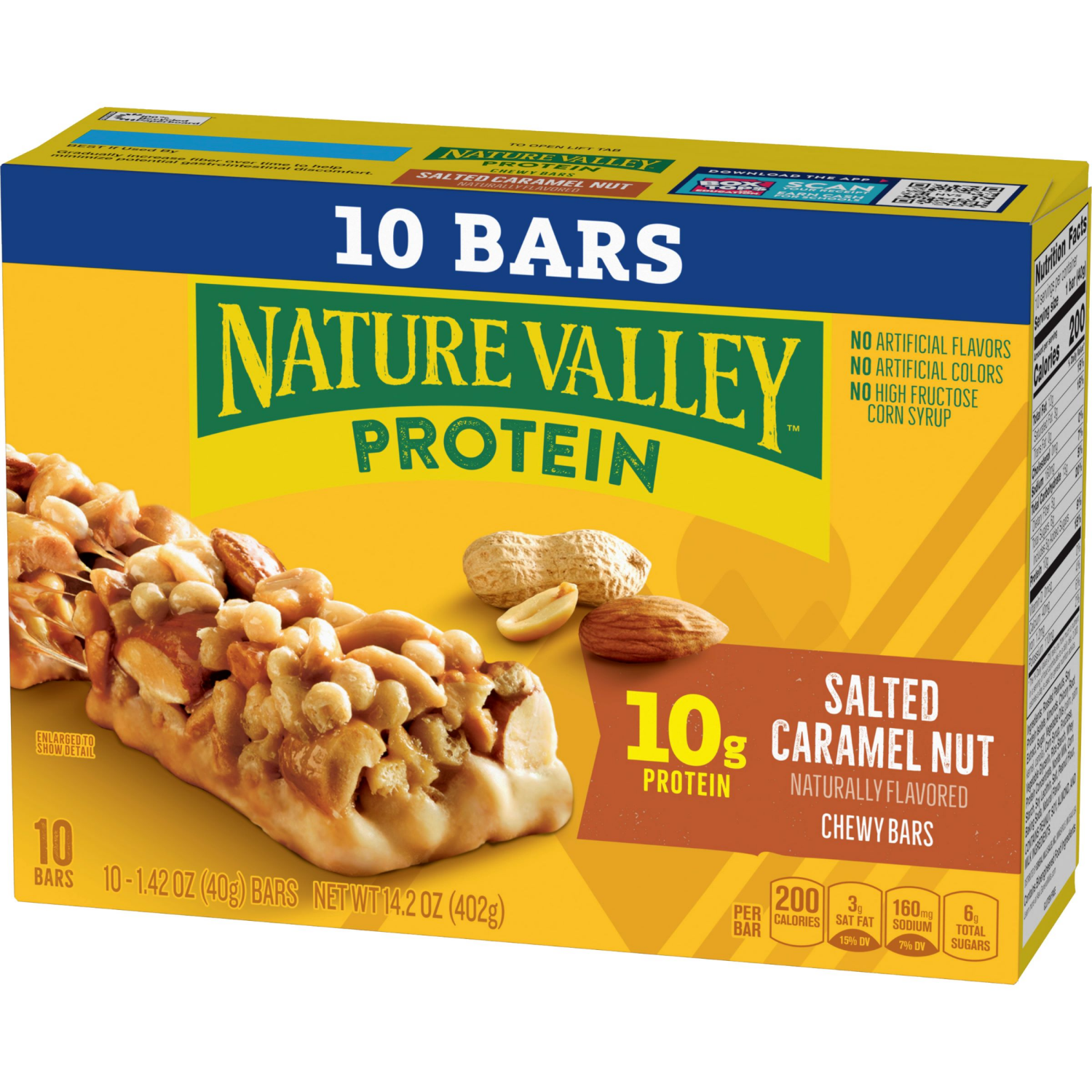slide 6 of 7, Nature Valley Protein Granola Bars, Salted Caramel Nut, Snack Bars, 10 ct, 14.2 OZ, 10 ct