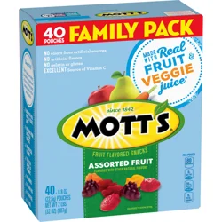 Mott's Fruit Flavored Snacks, Halloween Treats, Assorted Fruit, Gluten Free Snack, Family Pack, 40 Ct, 32 oz