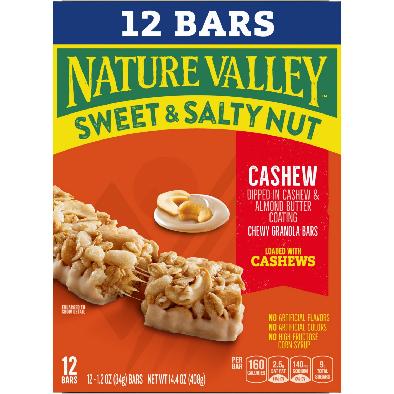 slide 2 of 5, Nature Valley Granola Bars, Sweet and Salty Nut, Cashew, 12 ct, 14.4 OZ, 12 ct