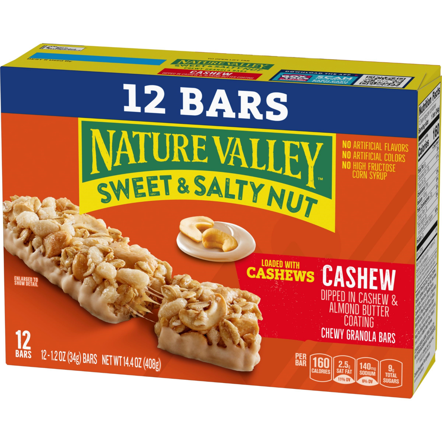 slide 5 of 5, Nature Valley Granola Bars, Sweet and Salty Nut, Cashew, 12 ct, 14.4 OZ, 12 ct