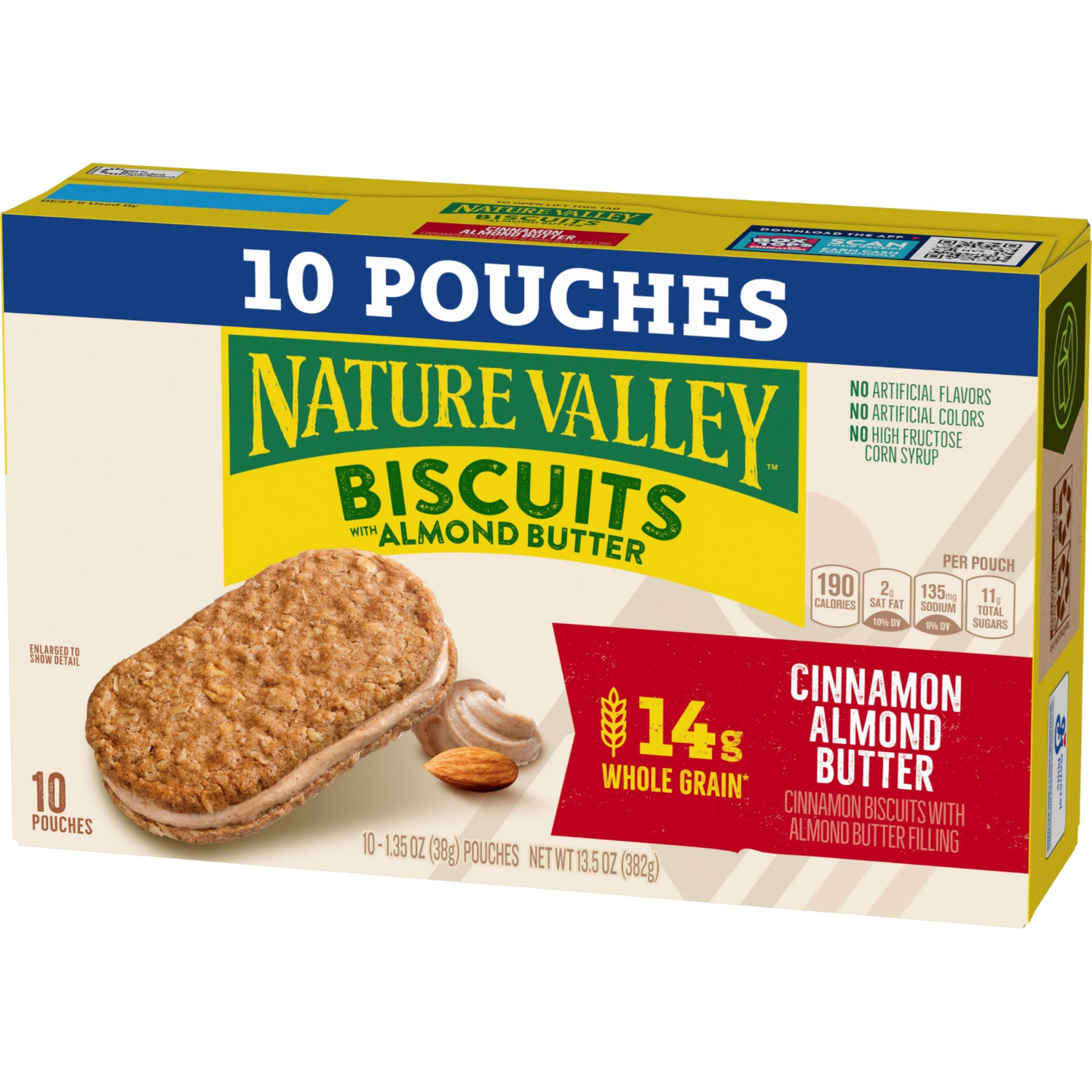 slide 6 of 6, Nature Valley Biscuit Sandwiches, Cinnamon Almond Butter, 10 Bars, 13.5 oz, 13.5 oz
