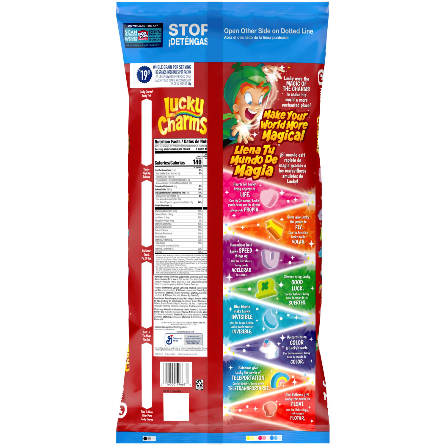 slide 2 of 7, Lucky Charms Gluten Free Cereal with Marshmallows, Kids Breakfast Cereal, Made with Whole Grain, Cereal Bag, 32 oz, 2 lb