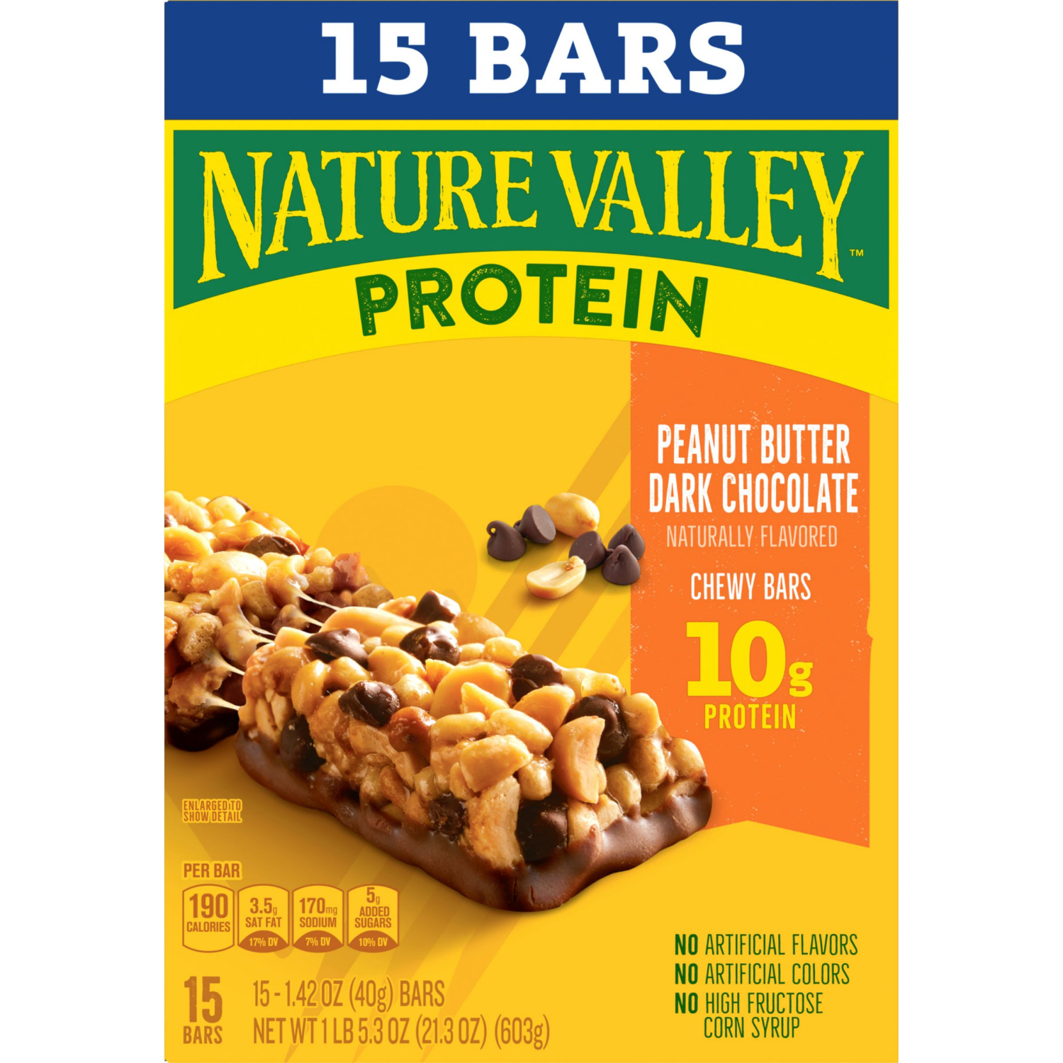 slide 2 of 6, Nature Valley Protein Peanut Butter Dark Chocolate Mega Pack Bars - 15 ct, 15 ct
