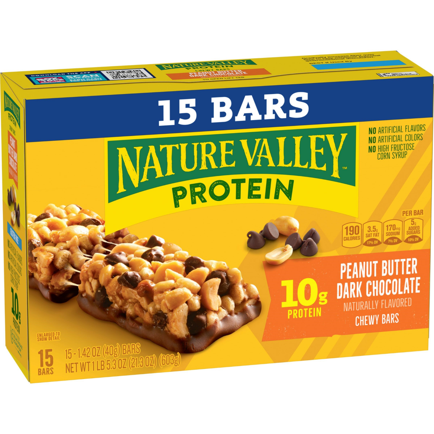 slide 5 of 6, Nature Valley Protein Peanut Butter Dark Chocolate Mega Pack Bars - 15 ct, 15 ct